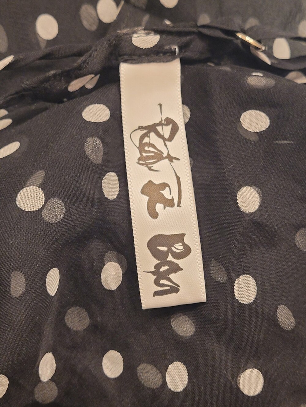 RAT AND BOA GISELE POLKA DOT MAXI SILK DRESS BLACK AND WHITE - Picture 13 of 14
